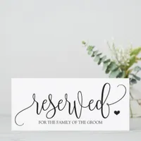 Hanging Reserved Sign | Rustic Calligraphy (Black)