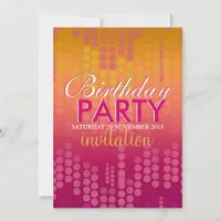 Candy Pink Bokeh Sparkle Birthday Invitation