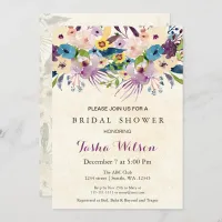 modern watercolor floral Bridal Shower Invite