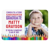 Pencils Kindergarten Photo Graduation Announment Magnet