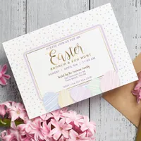 Pastel Watercolor Easter Brunch & Egg Hunt Invite