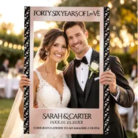 Elegant 46th Pearl Wedding Anniversary Celebration Selfie Frame