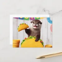 Otter With Tacos Postcard