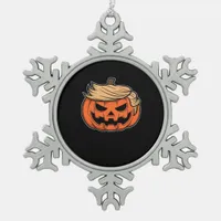 Trumpkin Halloween  Snowflake Pewter Christmas Ornament