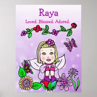 Personalized Loved, Blessed and Adored Fairy Poster