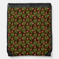 Christmas Hollies - Drawstring Backpack