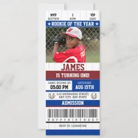 Rookie of the Year 1st Birthday Baseball Ticket Invitation