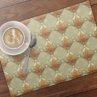 Autumn Leaves with Stars Diamond Pattern Cloth Placemat