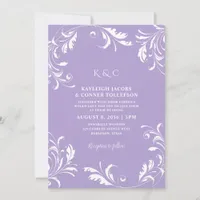 Light Purple Wedding Vintage Elegant Formal Invitation