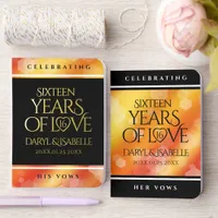 Elegant 16th Golden Topaz Wedding Anniversary Foil Vow Books