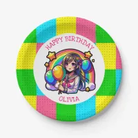 Anime Girl Colorful Pop Art Birthday