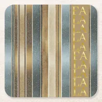 Earth Tones Christmas Fa La La Pattern#27 ID1009 Square Paper Coaster