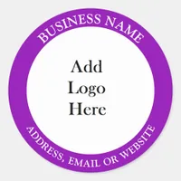 Add your Business Logo, Name and Website or Email Classic Round Sticker