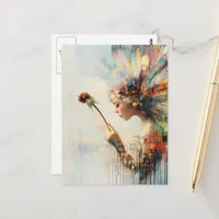 Surreal Colorful Dandelion Fairy Postcard