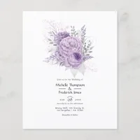 Lavender and Silver Floral Wedding Invitation Flyer