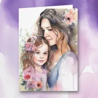 Watercolor Mom and Daughter | Mother's Day Card