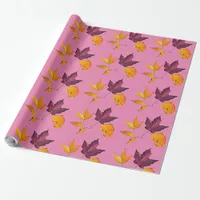 Autumn Fall Colored Leaves Wrapping Paper