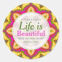 Tropical Fruity Life is Beaut Custom Round Sticker