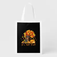 It’s Fall Y’all Halloween Autumn Retro Graphic Grocery Bag
