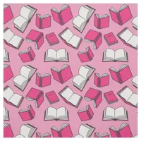 Pink Books Pattern Cute Book Reader Pattern Fabric