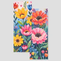Two Different Images Bright Color Flowers Bookmarks