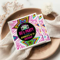 Custom Retro Neon 80's Birthday Party Napkins