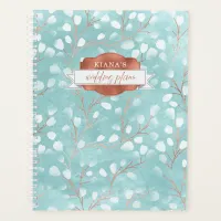 Watercolor Snowdrops Wedding V2 Teal/Copper ID726 Planner