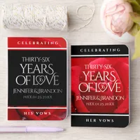 Elegant 36th Rose Wedding Anniversary Celebration Foil Vow Books