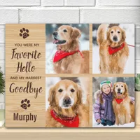 Rustic Paw Prints Personalized Pet Memorial Photo Plaque