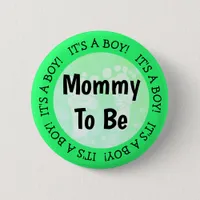 Mom to be Green Baby Shower Button