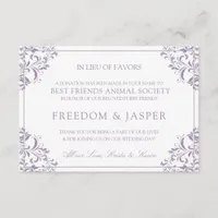 Elegant Favor Donation Cards | Nadine (Lavender)