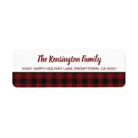 Rustic Red Buffalo Plaid Winter Label