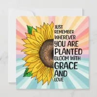 Inspirational Quote and Hand Drawn Sunflower