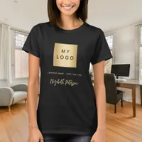 Black gold business logo name signature T-Shirt