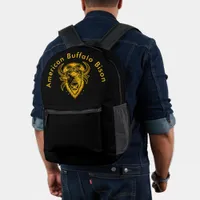 Bison With Bandana in Graphic Style Artwork Printed Backpack