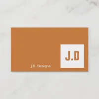 Customizable Orange Monogram Business Cards