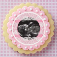 Ultrasound Pink Baby Shower Edible Frosting Rounds