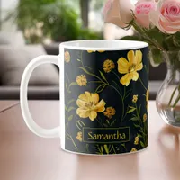 Elegant Yellow Buttercup Flower Coffee Mug