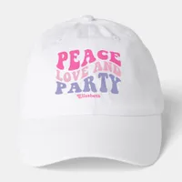 Peace Love and Party Groovy Retro Bachelorette Hat