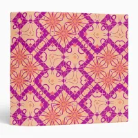 Decorative Ornamental Elegant Geometric Pattern 3 Ring Binder