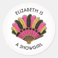 Showgirl Personalized Las Vegas Bachelorette Classic Round Sticker