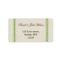 FAUX burlap and lace lime country wedding Label