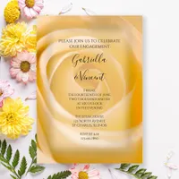 White Rose Floral Engagement Party Invitation