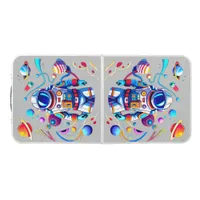 Colorful Astronaut and Univers in Bold Colors Beer Pong Table