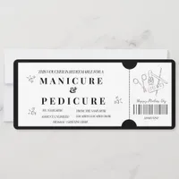 Bold Minimalist  Manicure & Pedicure Voucher   Invitation