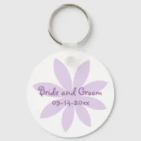 Purple Daisy Flower Wedding Keychain