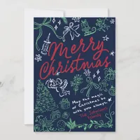 Hand Drawn Doodle Merry Christmas Card