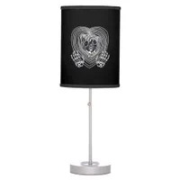 Crying Heart In White Skeleton Hands Hearts Modern Table Lamp