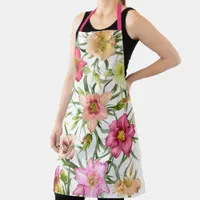 Daylilies All Over Floral Botanical Print Apron