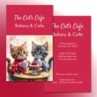 Cute kittens hot drinks cake bakery cafe business card